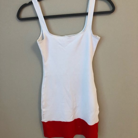 American Apparel Ponte Color Block Mini Tank Dress - Picture 2 of 3